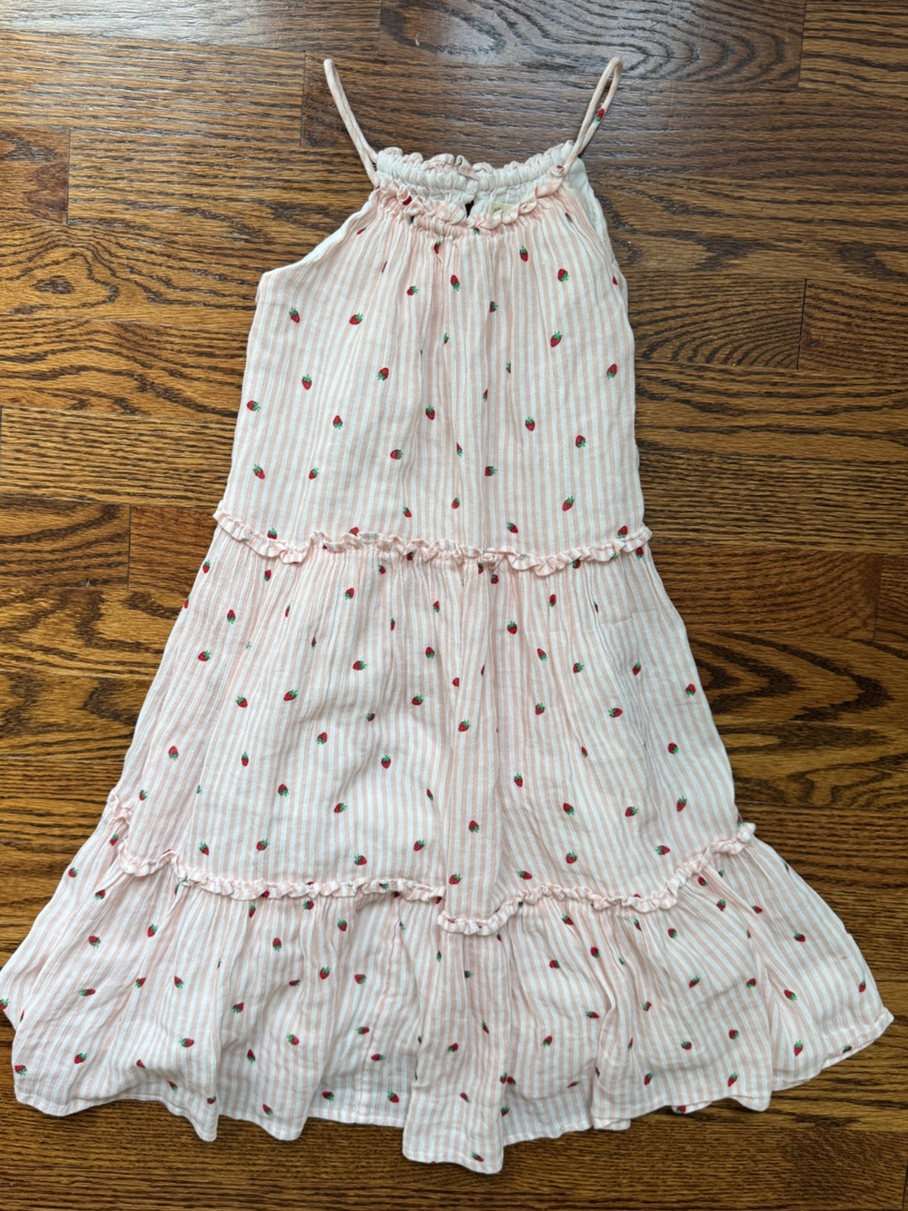 Tucker + Tate Pink Strawberry Tiered Sundress size 7